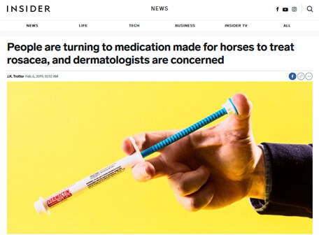 INSIDER - People are turning to medication made for horses to treat rosacea, and dermatologists are concerned