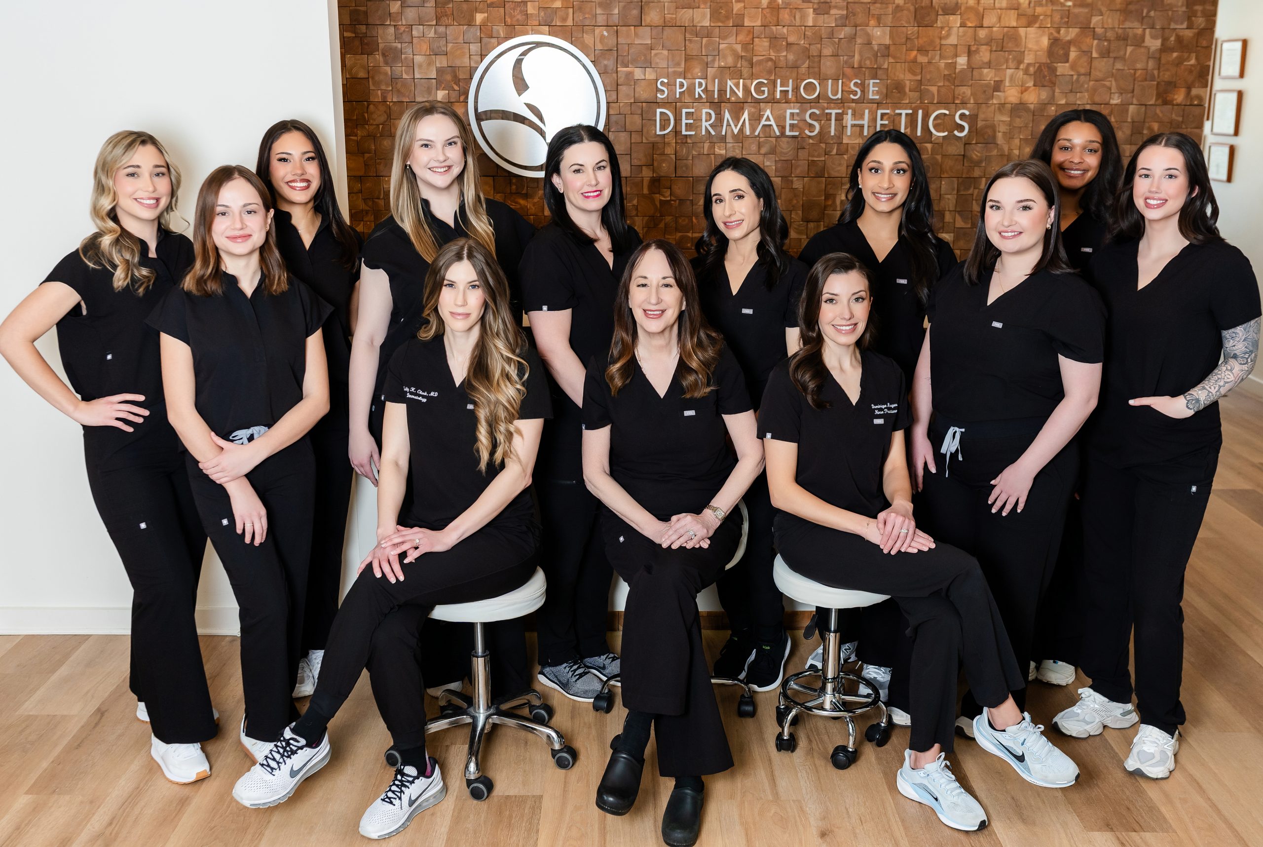 MEET OUR TEAM: Dr. Margo Weishar with Dr. Ashley Clark, Dominique Marques, Sarah Heller, Kate Cione (group photo)